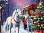 Chevaux à Noël