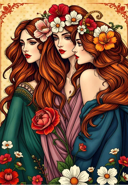 Les Trois Muses aux Fleurs