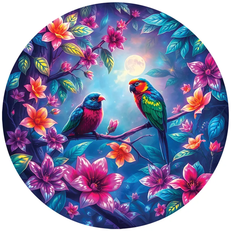 Puzzle Rond - Les Oiseaux sur la Branche