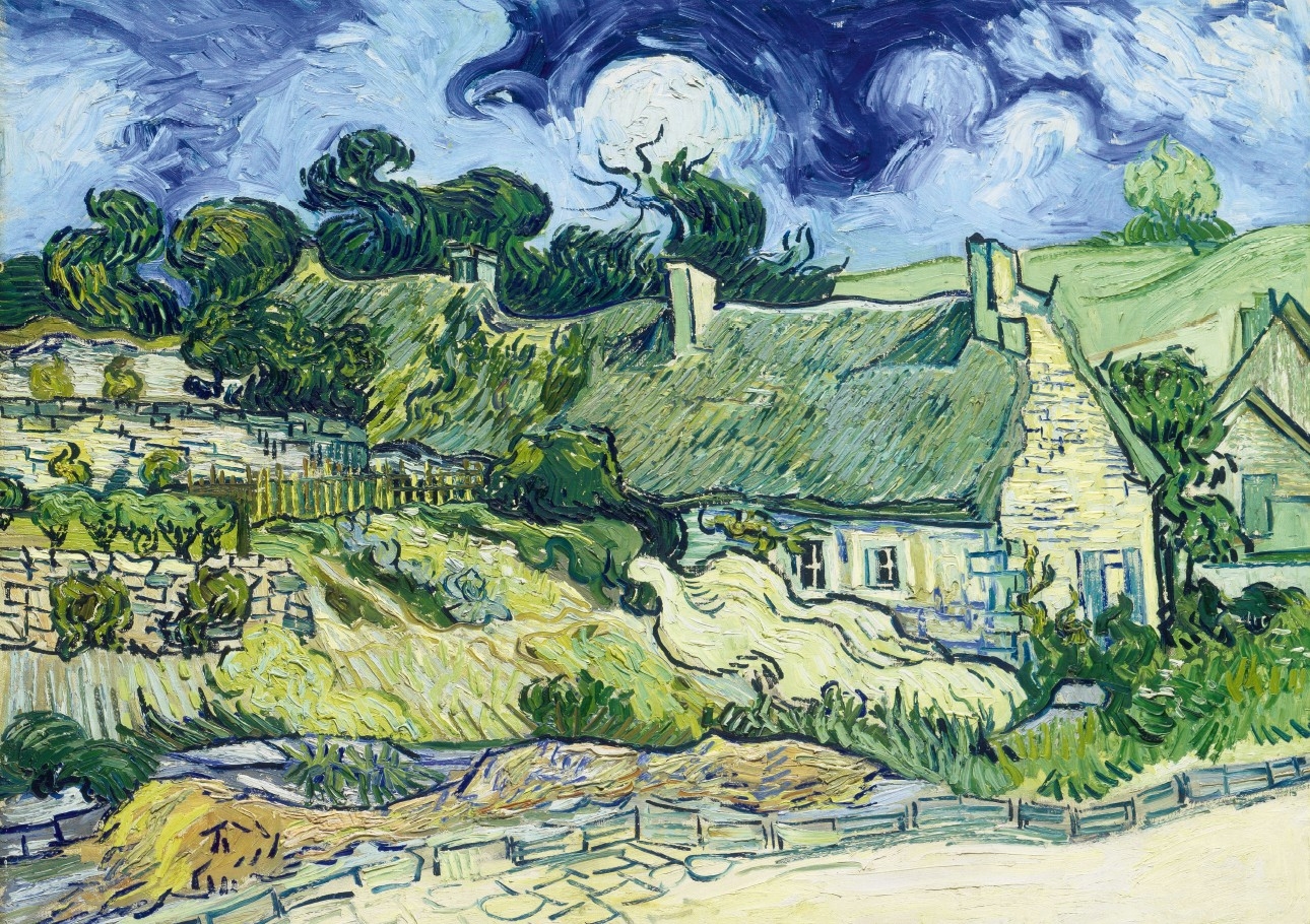 Vincent Van Gogh - Thatched Cottages at Cordeville, 1890